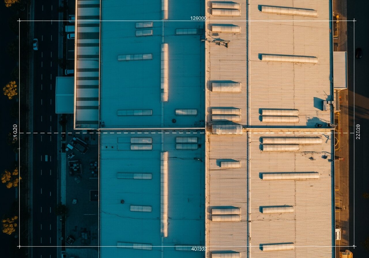 aerial map of an australian warehouse roof delivered as a finished stravyx result